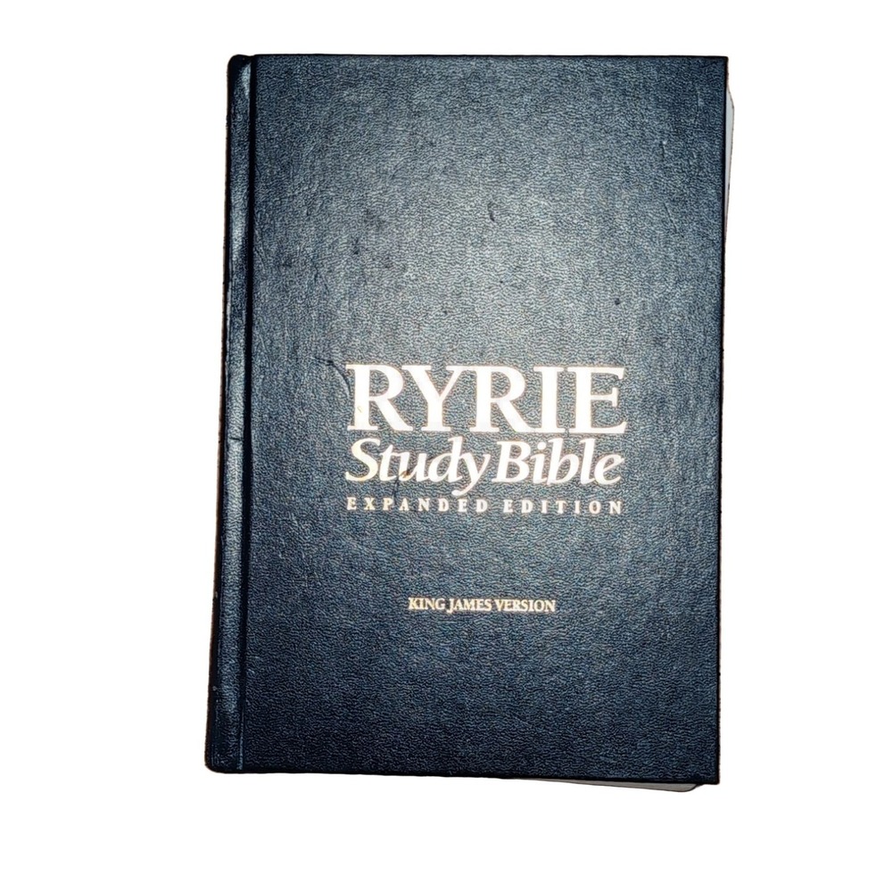 Moody Ryrie Study Bible Charles C. Ryrie KJV Expanded Hardcover 1994 Blue